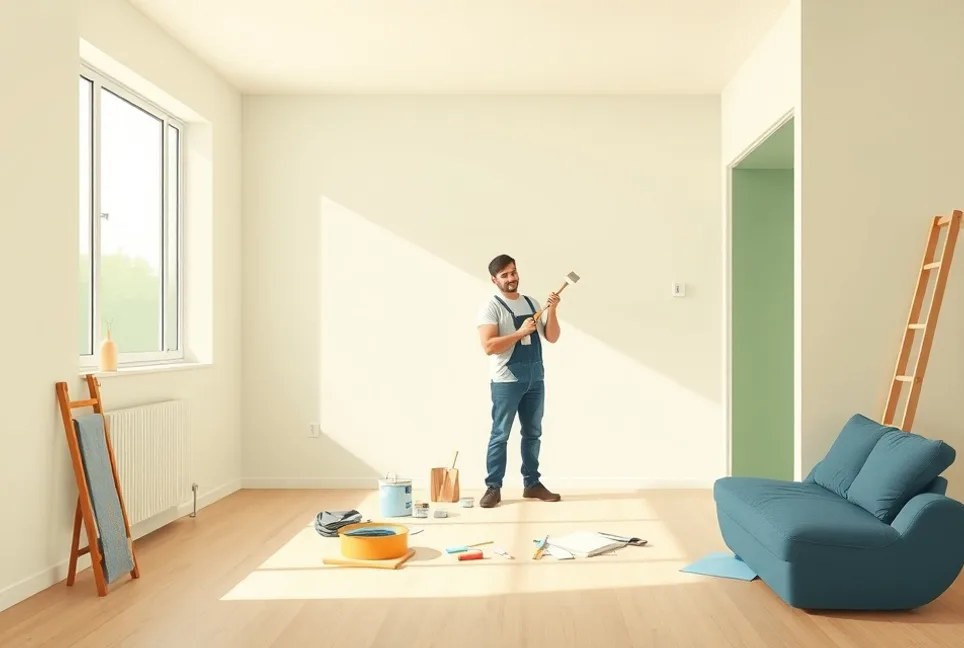 Intérieur rénové après travaux de peinture à Sainte-Maxime