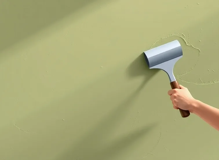 Application d'un enduit décoratif à la lisseuse sur un mur