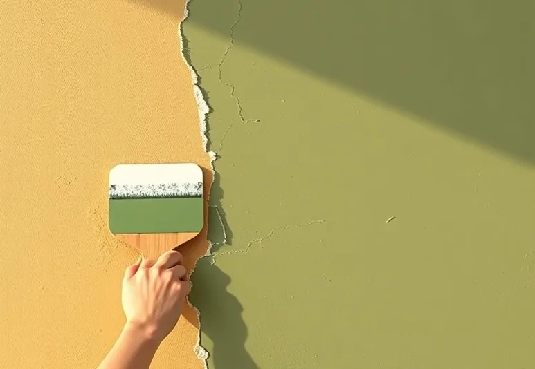 Ponçage et rebouchage des fissures avant mise en peinture